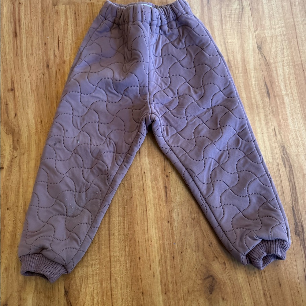 Kids Quilted Joggers in Soft Purple